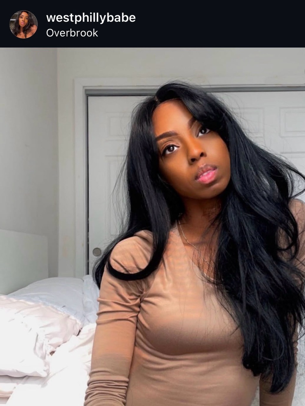 Black Women's Long Straight Wig with Bangs
